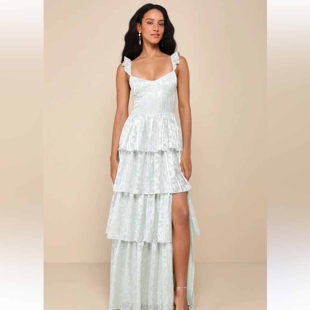Lulus Glory Sage Tiered Maxi • Out of stock